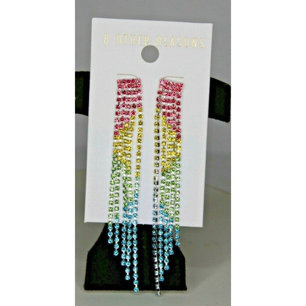 8 other Reasons Pastel Rhinestone drop earrings - New